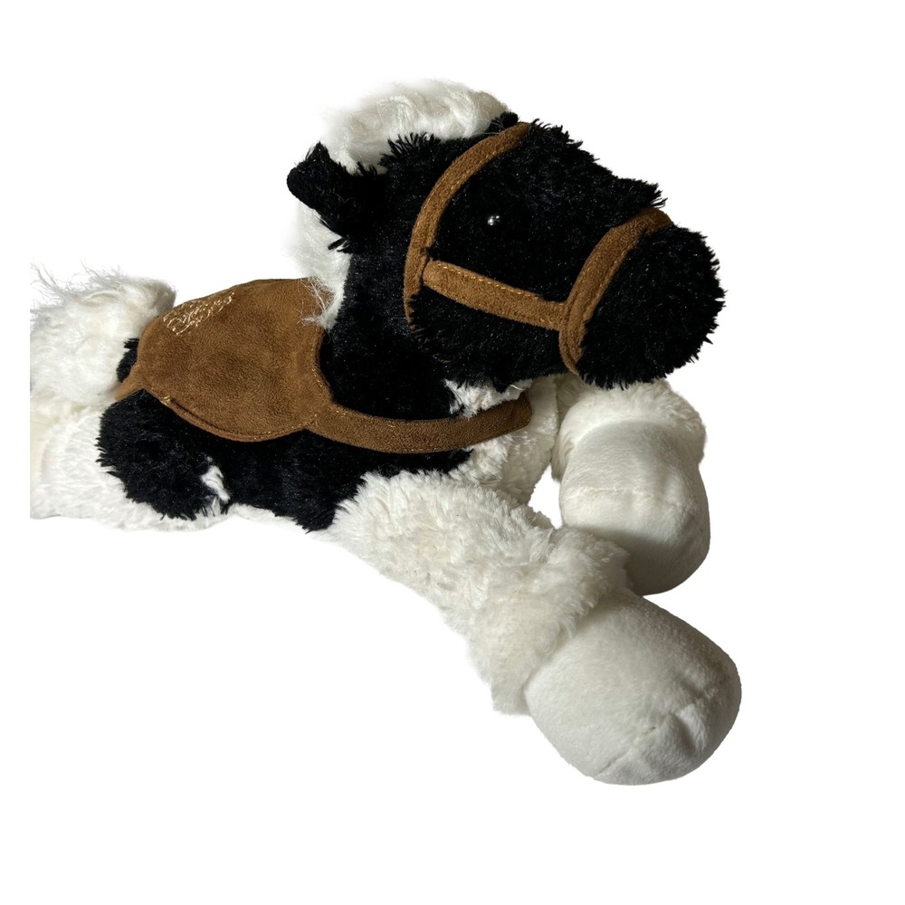 VTG Applause Honey Horse Plush Black White Spotted Pinto Saddle Bridle 68347 Toy
